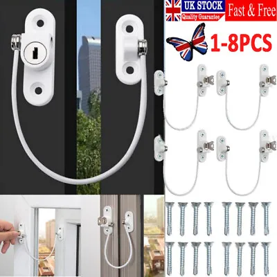 1/8X Window Door Restrictor Child Baby Safety Security Lock Cable Catch Wire UK • £2.59