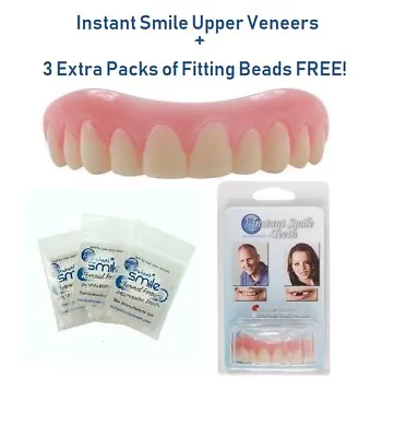 INSTANT SMILE UPPER VENEERS TEETH By Billy Bob PLUS 3 FREE PACKS  BEADS INCLUDED • $19.95