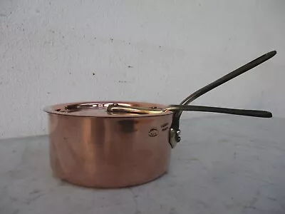 Vintage French Copper Saucepan With Lid Reputable Villedieu Chef Cooking Pot • $58.80