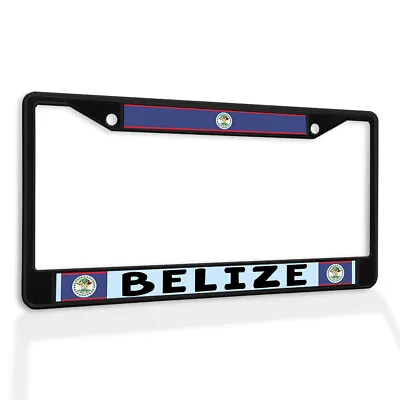 Metal License Plate Frame Vinyl Insert Belize Flag Weatherproof Car Accessories • $17.99