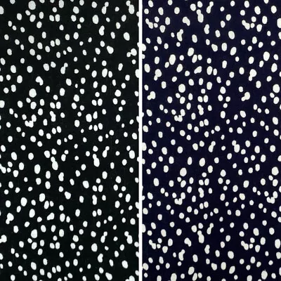 100% Viscose Fabric Dalmatian Splodge Spot Dot Splatter Abstract 140cm Wide • £1.50