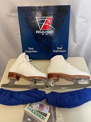 Vtg RIEDELL Ice Figure Skate Women 5.5 Sheffield Steel MK England Leather 292 • $89.99