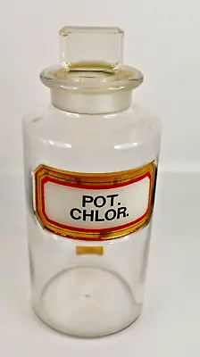 19th Century Label Under Glass Apothecary Bottle Near Mint • $89