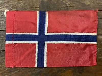 Vintage Cloth Mini FLAG & METAL NORWAY Ensign Merchant Flag 1970's NEW • $12.99