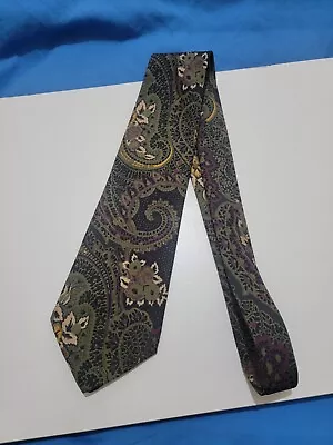 Vintage WOODS & GRAY Paisley Pattern Multicoloured 100% Polyester Tie • £7