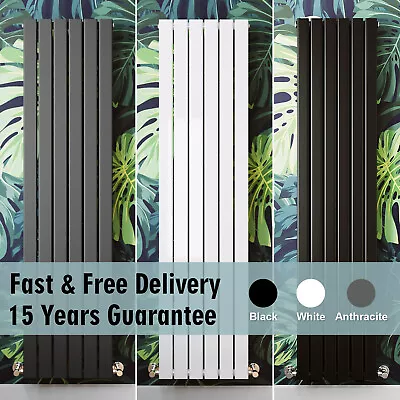 Vertical Radiator Flat Panel Tall Upright Rad 1800 Anthracite White Black Double • £101.99