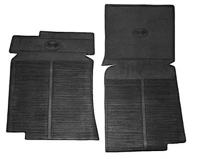 1968 - 1982 Corvette Floor Mats Cross Flags Logo Black Rubber Pair C3 NEW • $43.07