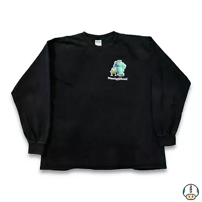 Vintage 2001 Disney Monsters Inc Long Sleeve Gildan Movie Tee - Mens XL Black • $127.49