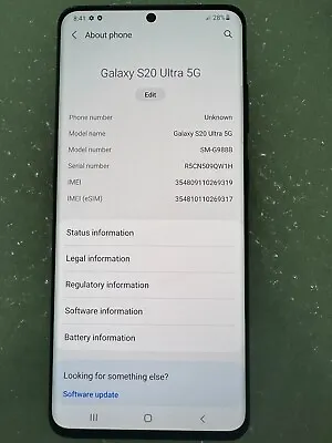 Samsung Galaxy S20 Ultra 5G 128GB Black Smartphone SM-988B • $217.50
