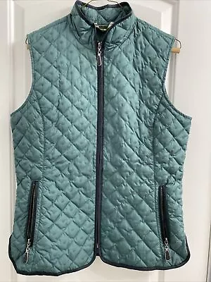 Womens Outerwear Teal Green Vest Eddie Bauer  M Tall Light Weight Down Pockets • $10