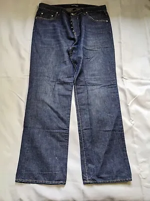 Club Monaco Jeans Dark Wash Denim Button Fly Linen Blend Mens Size 36X32 • $24.88