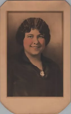 VTG 1926 Hand Colored Bachrach Portrait Photo Woman Thelma Pennypacker W Cameo  • $12.99