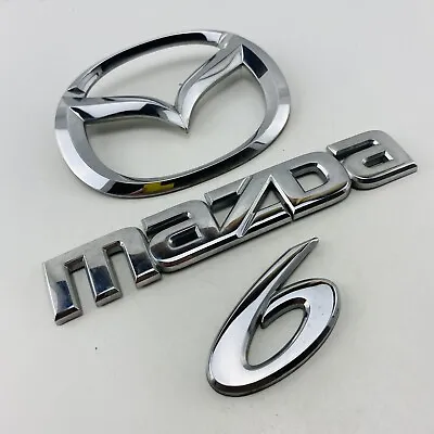 03 04 05 06 07 08 Mazda 6 Emblem Symbol Logo Badge Trunk Lid Rear Set Chrome F71 • $29.99