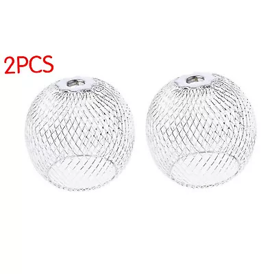 2Pcs Iron Chrome Lamp Chandelier Ceiling Light Cage Pendant Shade Decor For E14 • £6.98