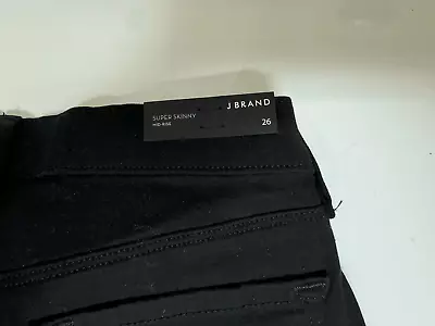 J Brand Super Skinny Black Mid Rise Jeans Size 26 * New With Tags * • $49.95