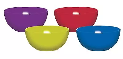 Colourworks Set Of 4 Melamine Cereals/Soup Bowls For Kids Garden Picnics • £14.49
