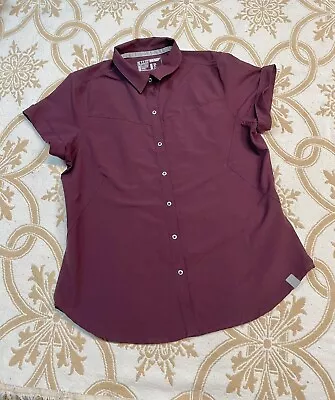 5.11 Tactical Burgundy Button Snap Shirt Women’s Large Lightweight Uniform • $14.99