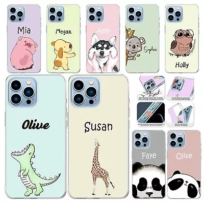 Case For IPhone 14 Pro Max 13 12 Mini 11 XR Funny Animal Personalised Gel Cover • £4.78