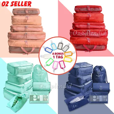 $13.68 • Buy 5/8x Travel Organiser Pouches Storage Bag Packing Cubes Clothes Suitcase Luggage