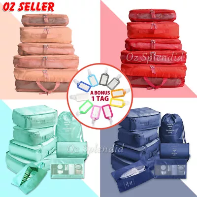 5/8x Travel Organiser Pouches Storage Bag Packing Cubes Clothes Suitcase Luggage • $3.68