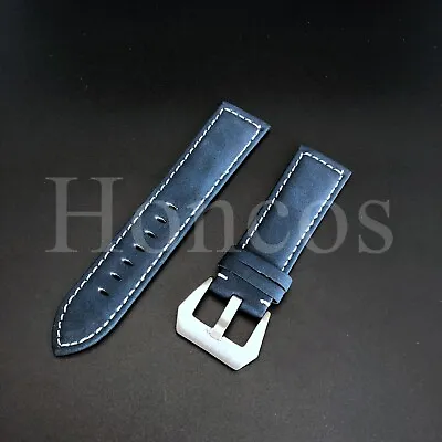 18 20 22 MM Vintage Genuine Leather Watch Strap Band Fits For Bulova Dark Blue • $13.99