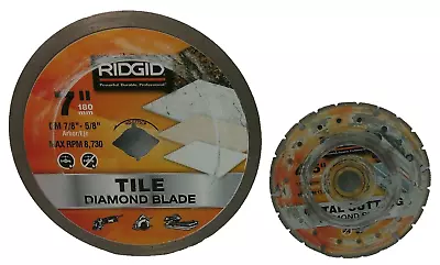 **MIXED LOT** Ridgid 7  Diamond Blade / 4.5  Metal Cutting Blade • $19.99
