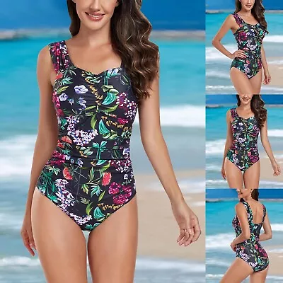 Blue High Waisted Bikini Bottom Women's Summer One Printed Swimsuit Sexy Shaping • $39.93