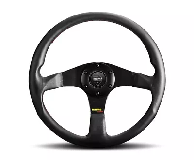 MOMO Tuner Black 320mm Black Smooth Leather Steering Wheel New Genuine • $199