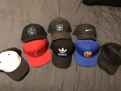 Lot Of (8) Mens Snapback Hats OSFM Adidas Nike Mitchell & Ness Trucker • $49.99