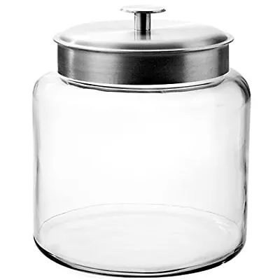 1.5 Gallon Montana Glass Jar With Lid (2 Piece Brushed Metal Dishwasher Safe) • $50.86