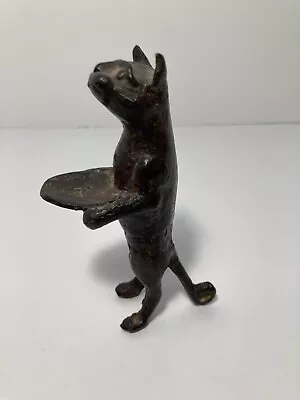 Vintage Diego Giacometti Style Bronze Cat Butler Sculpture 5  Tall • $59