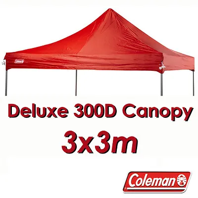 $89.95 • Buy COLEMAN DELUXE 3x3 RED GAZEBO CANOPY ROOF REPLACEMENT COVER TOP FITS 3M OZTRAIL