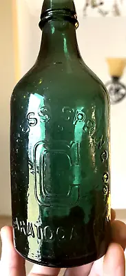 Nice Teal Colored Congress Spring Co Saratoga Water Bottle 1870's Era Clean L@@k • $85