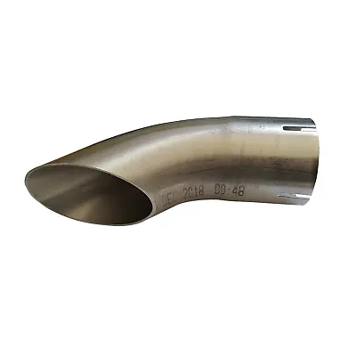 Curved Curl Down Exhaust Tail Pipe Trim Stainless Steel Curldown Tip 2  3/8 60mm • £13.13