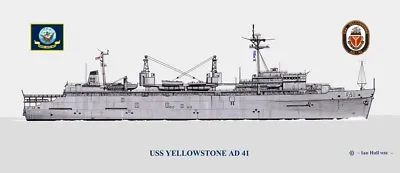 USS Yellowstone AD-41 Ship Print US Navy • $42.95