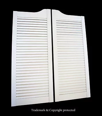 WHITE CAFE DOOR 28 W Pine LOUVERED Saloon Swinging Pub Bar Western With Hinges • £283.82