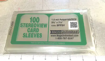 100 Polypro STEREOVIEW Card Archival Protective Sleeves 1.5 Mil FREE US SHIPPING • $13.50