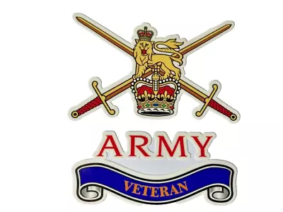 2x  ARMY VETERANS  EXTERNAL VINYL STICKERS  ANY TWO ARMED FORCES • £4.99