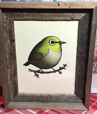 Japanese White-Eye Fat Bird Mike Mitchell Art Print Signed / Numbered 2016 • $200