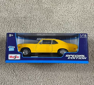 1970 Chevrolet Nova SS 396 BBC Coupe Special Edition Maisto 1/18 New In Box • $50.99