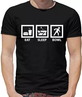 Eat Sleep Bowl Mens T-Shirt - Bowling - 10 Pin - Bowler - Bowls - Game - Sport • £13.95