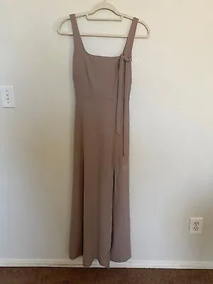 BIRDY GREY Alex Convertible Taupe Thigh High Side Slit Dress Size XS • $30
