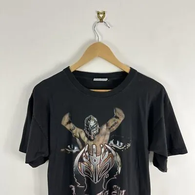 Men’s Vintage Rey Mysterio WWF WWE WCW ECW 90’s Grey Washed Size T-Shirt • £75