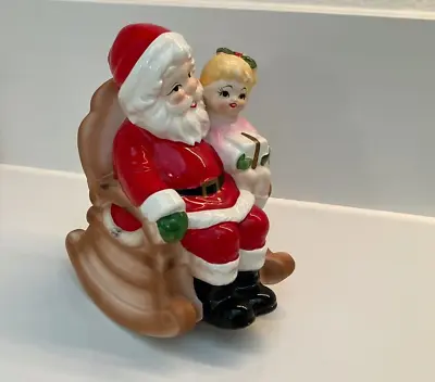 Christmas Santa Claus And Little Girl Musical Rocking Chair Music Box Japan • $10