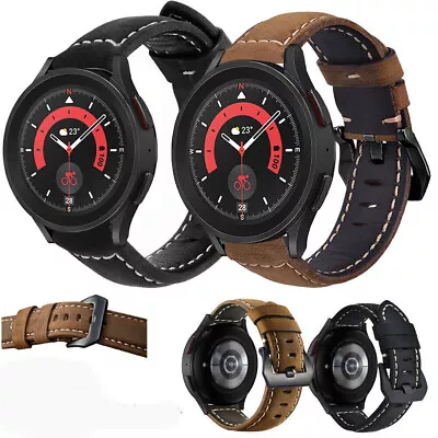 Quick Fit Leather Watch Band Strap For Samsung Galaxy Watch 4 40/42/44/46mm • $21.99