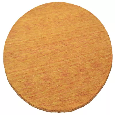 Hand Knotted Loom Wool Round Area Rug Solid Orange BBH Homes BBL00111 • $279.35