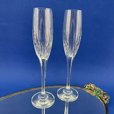 Mikasa Arctic Lights ￼Pair Of 10.75” Crystal Champagne Glasses Flutes Japan • $55