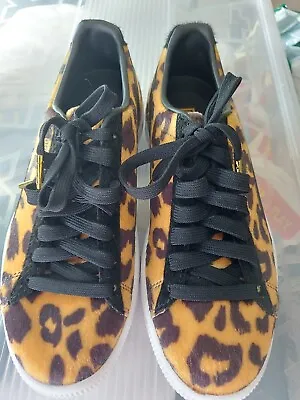 £15 • Buy Once Worn PUMA Clyde Suits Cheetah Print Trainers Size 5 Rare.  
