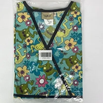 NEW Tafford Frogs Sunglasses Floral Green Short Sleeve Scrub Top Women's Medium • $11.25