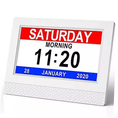 Digital Calendar Alarm Clock 7  HD Large Screen Display New Multiple White • $55.98